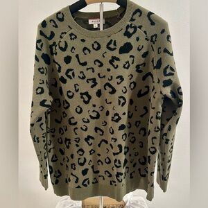 Women’s Sage & Black Leopard Print Sweater